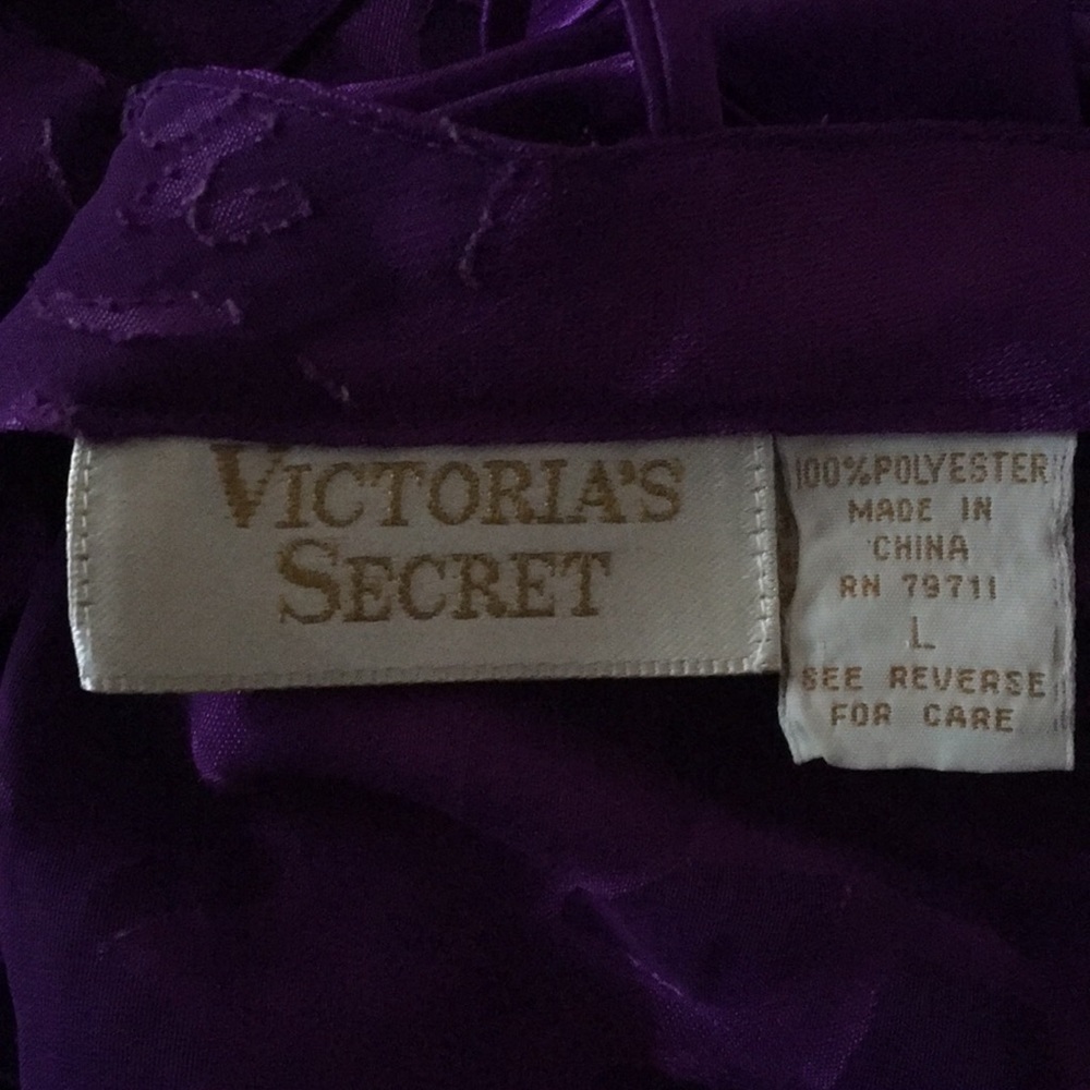 Gorgeous Victoria’s Secret Lace Up Chemise Nightgown Beautiful Purple EUC - Picture 5 of 8